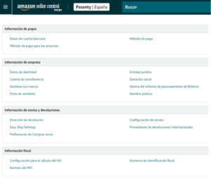 Configuración cuenta Amazon