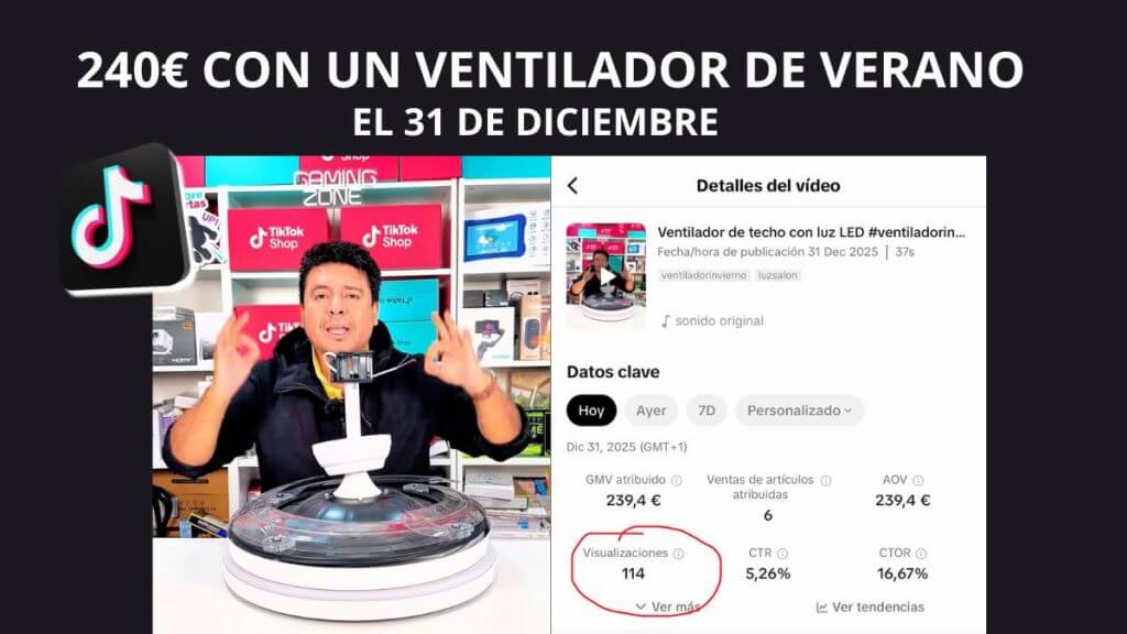 Vendí ventiladores en Nochevieja: Cómo facturar 240€ con solo 114 visitas (y un vídeo feo)