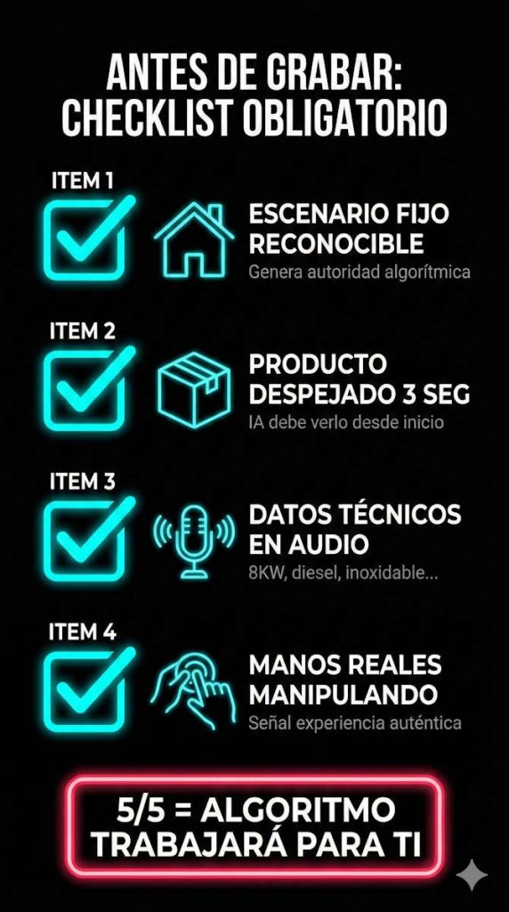 Checklist Grabación TikTok 2026