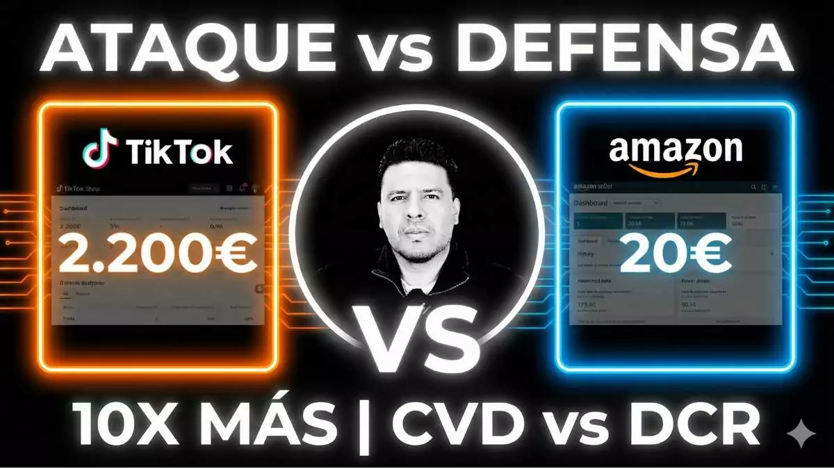 Christian Posonty Creador Venta Directa comparando resultados reales TikTok Shop 2200 euros técnica CVD ataque versus Amazon Influencer 20 euros técnica DCR defensa