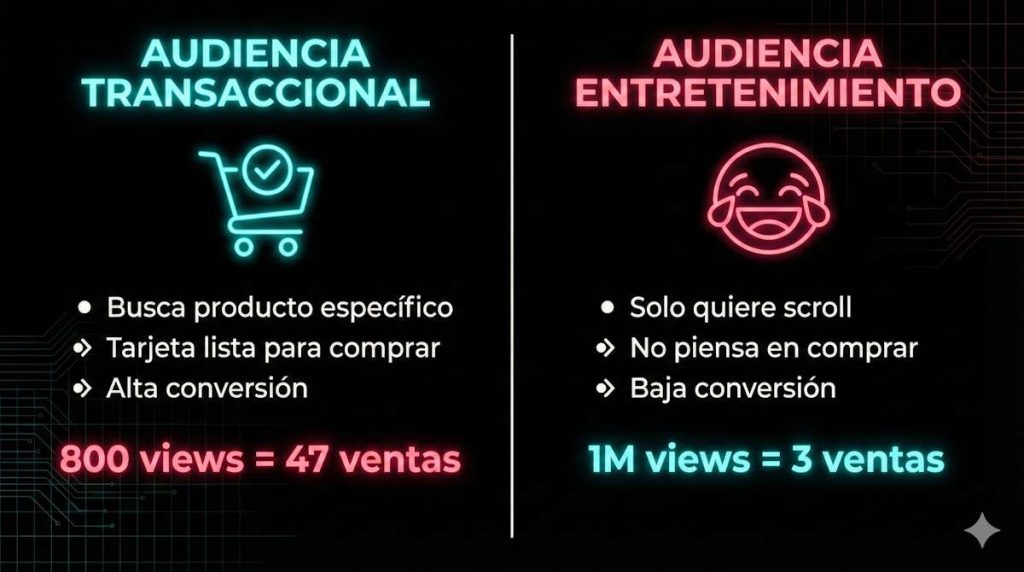 Audiencia Transaccional vs Entretenimiento