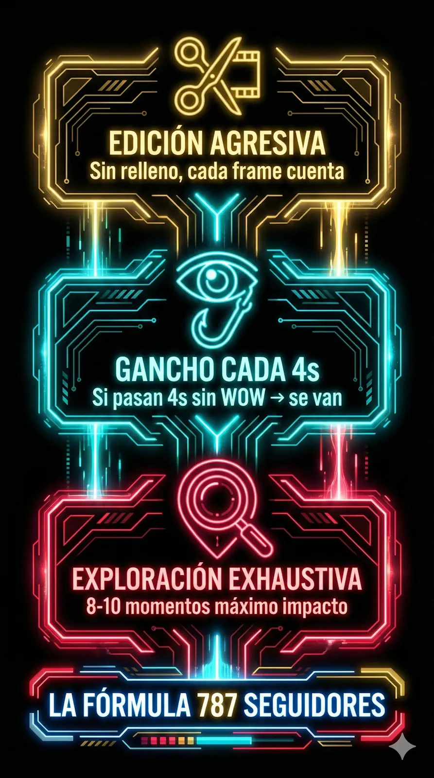 Infografía 3 pilares metodología CVD Discovery TikTok - edición gancho exploración contenido viral