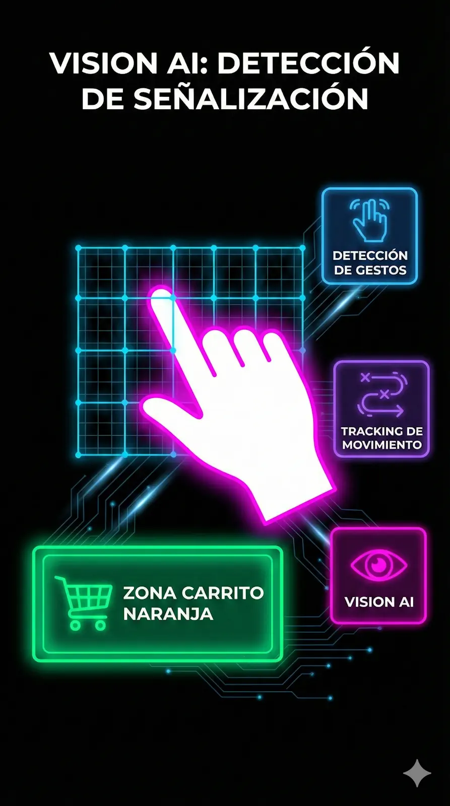 Tecnología Vision AI de ByteDance: cómo TikTok detecta gestos y señalización hacia el carrito naranja usando visión por computadora