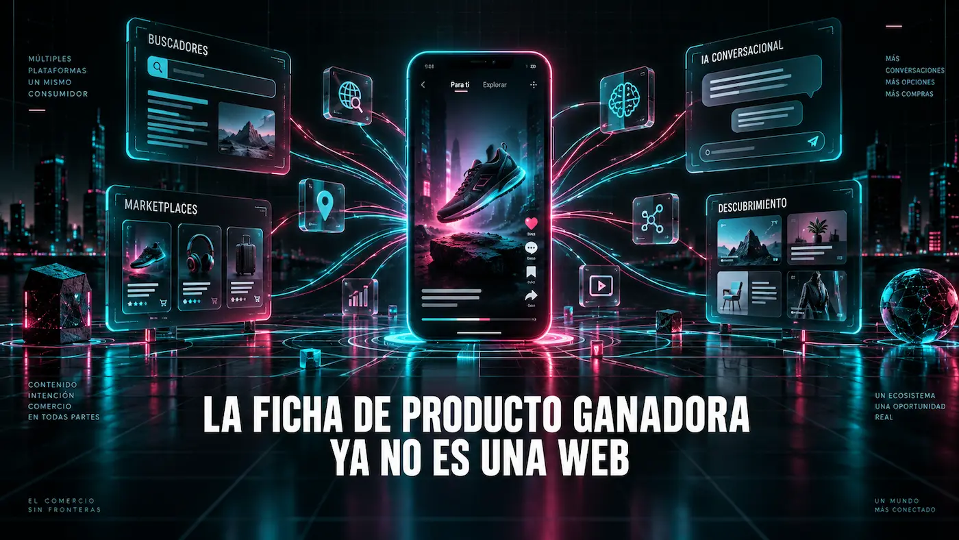 Ficha de producto descentralizada posicionada en ChatGPT y Gemini mediante GEO